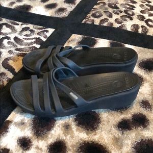 Croc wedge sandals